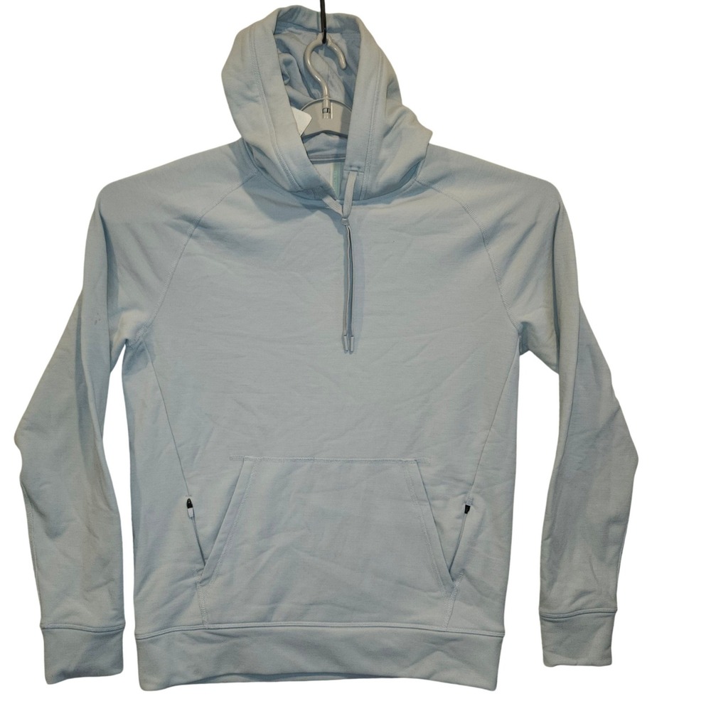 Ten Thousand Merino Tech Hoodie Mens Medium Blue Grey TTKT017 Training Fleece